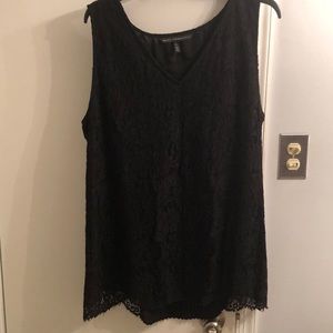 Black lace sleeveless top